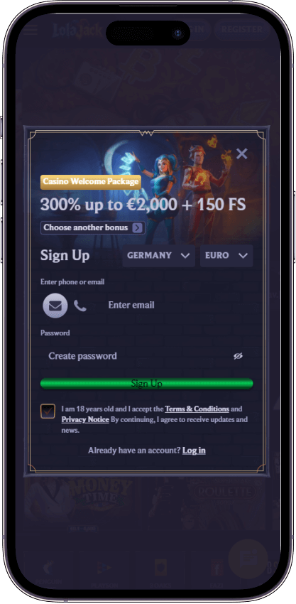 Lola Jack Casino Register